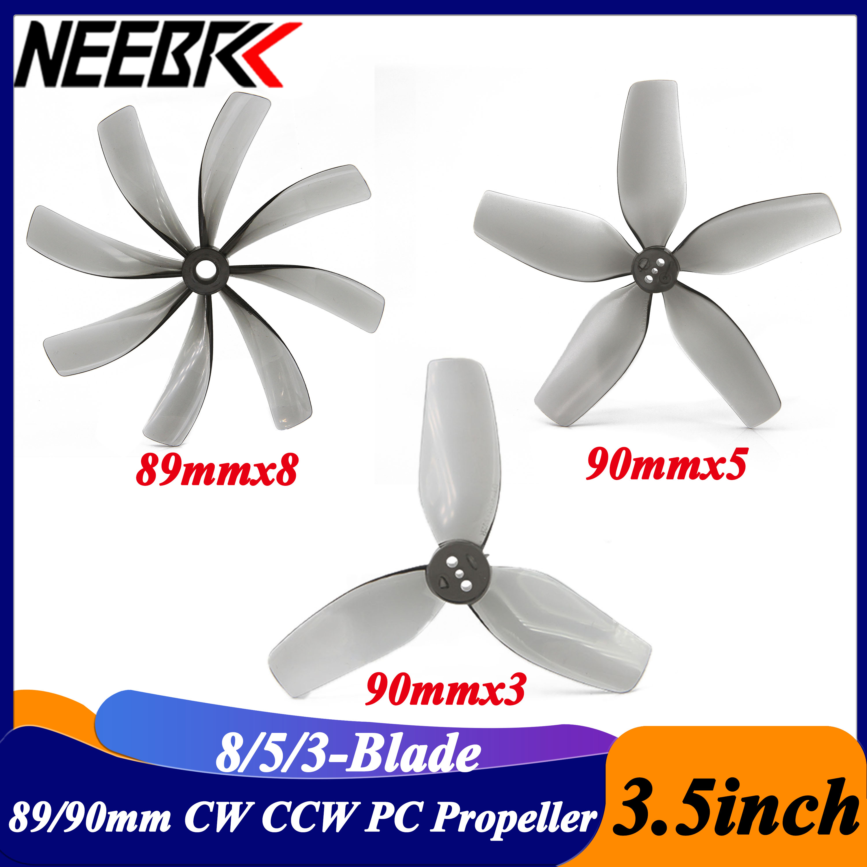 2Pairs 3.5inch 89x8 90x5 90x3  - огляд і ціна Drone Racing Propeller