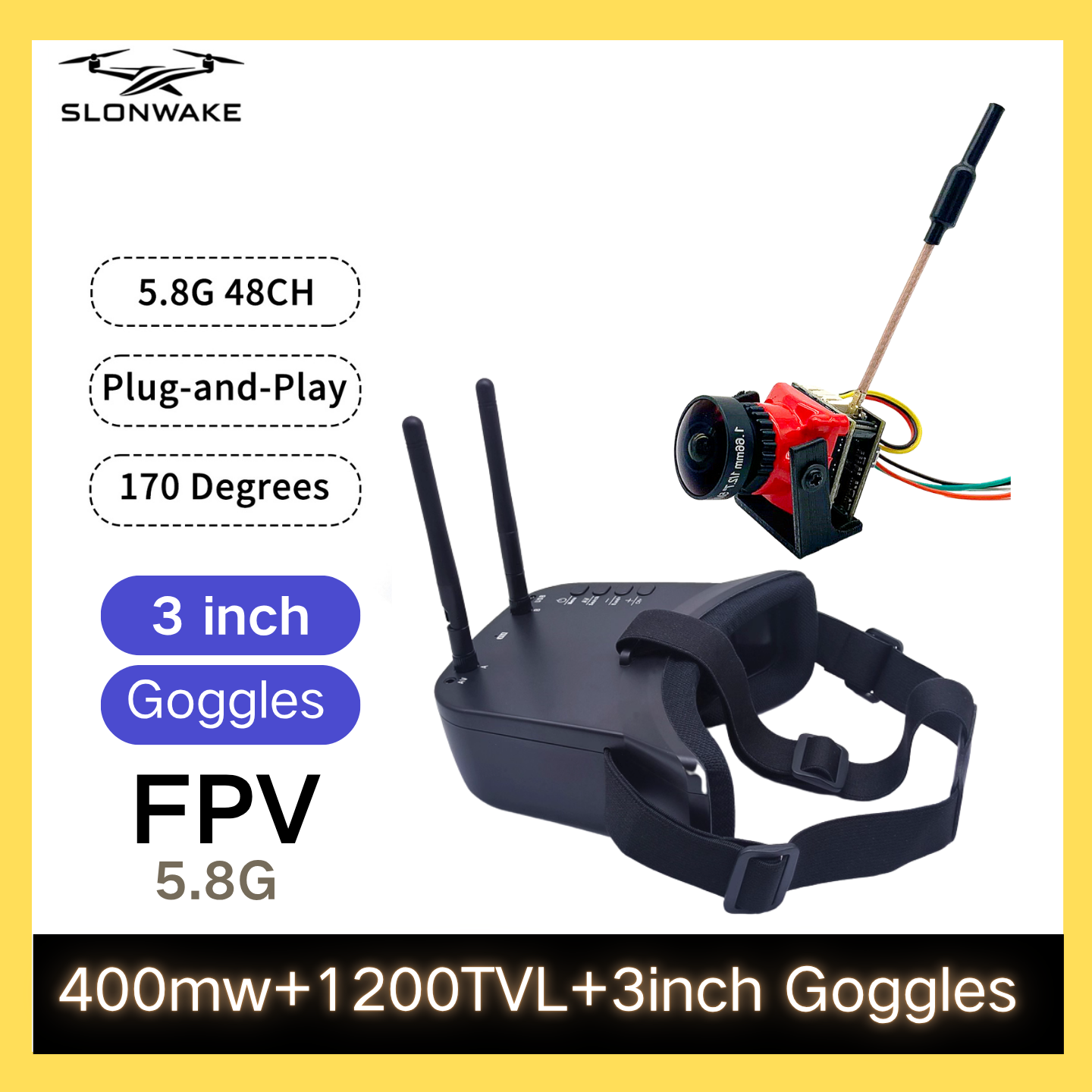 SLONWAKE 5.8G 48CH FPV 400mw V - огляд і ціна Drone Racing Receiver
