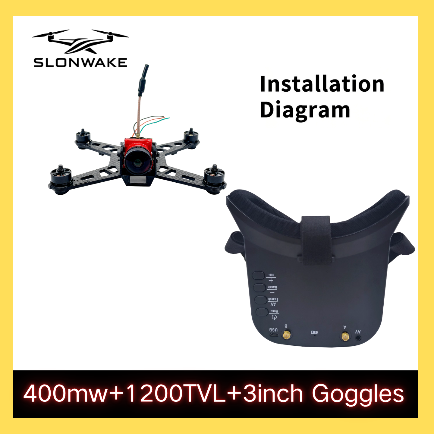 SLONWAKE 5.8G 48CH FPV 400mw V - огляд і ціна Drone Racing Receiver