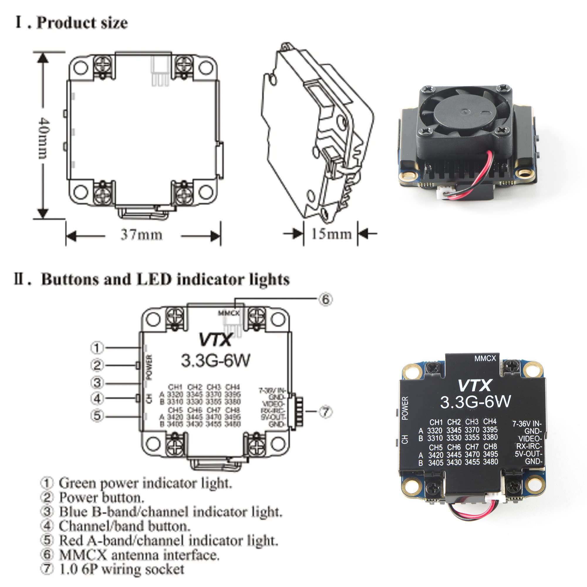 FPV Video Transmitter 3.3G 6W  - огляд і ціна Drone Racing Vtx